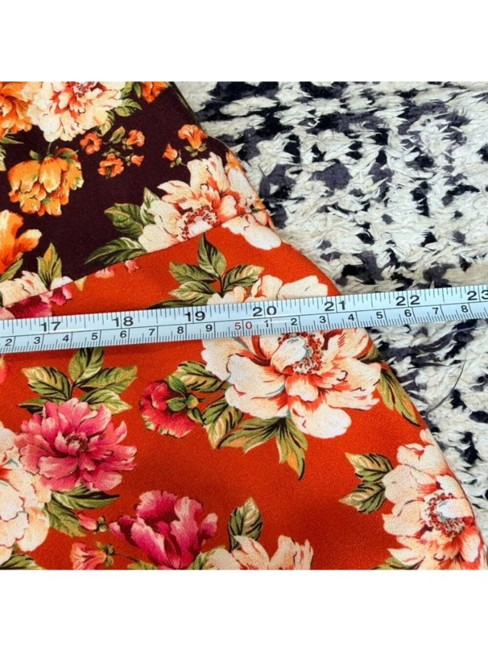 Farm Rio Patchwork Floral Asymmetrical Midi Skirt Women's Size S - Picture 12 of 13